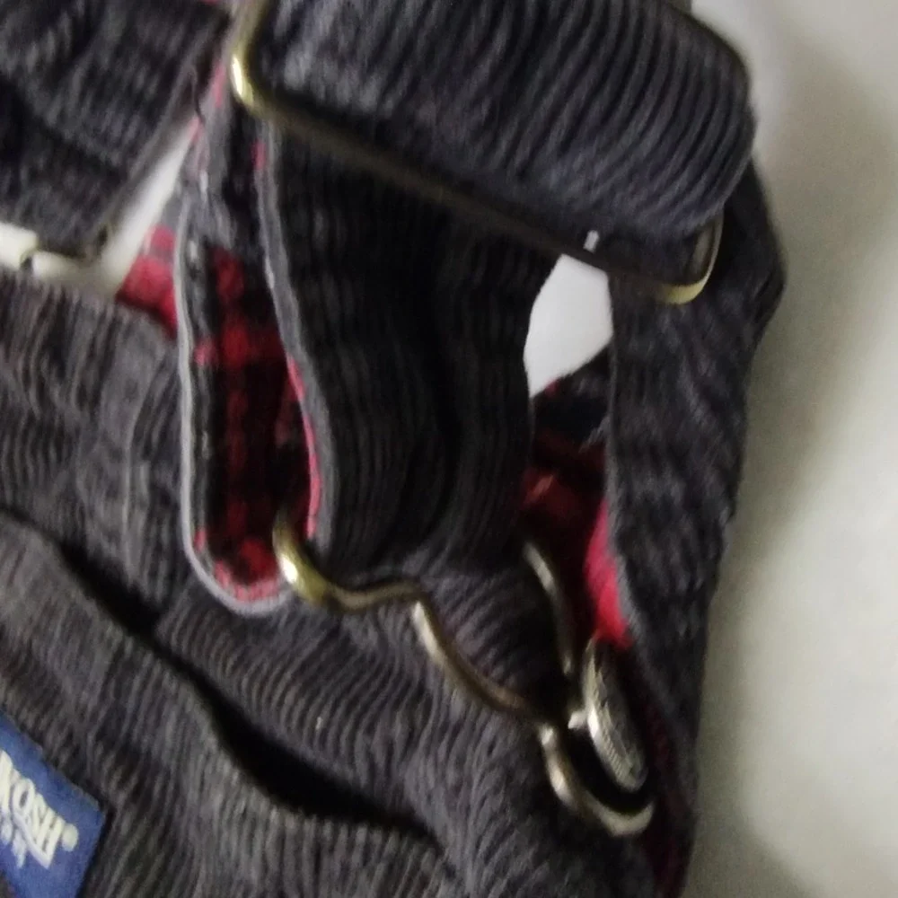 OshKosh Corduroy Overalls 36 Months Black Plaid Trim Toddler‎ Kids Fall